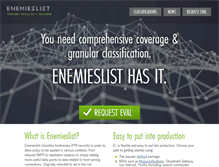 Tablet Screenshot of enemieslist.com